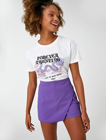 3SAL10023IK Koton Kadın T-shirt EKRU