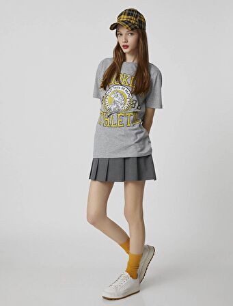 3SAL10061IK Koton Kadın T-shirt GRİ MELANJ