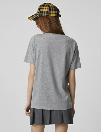 3SAL10061IK Koton Kadın T-shirt GRİ MELANJ
