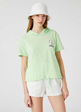Koton Bisiklet Yaka Düz Mint Kadın T-Shirt 3SAL10075IK
