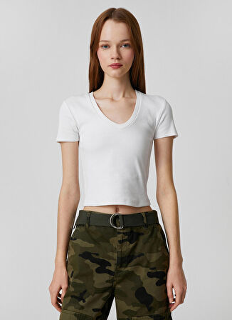 Koton T-Shirt, XS, Kırık Beyaz