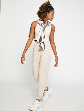 Jogger Eşofman Altı Cep Detaylı Ekstra Yüksek Bel