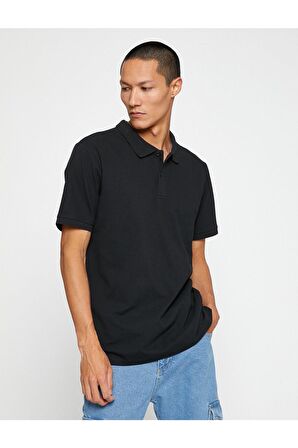 Basic Tişört Polo Yaka Düğmeli