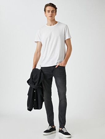 3SAM40001ND Koton Skınny Erkek Jean Pantolon SİYAH