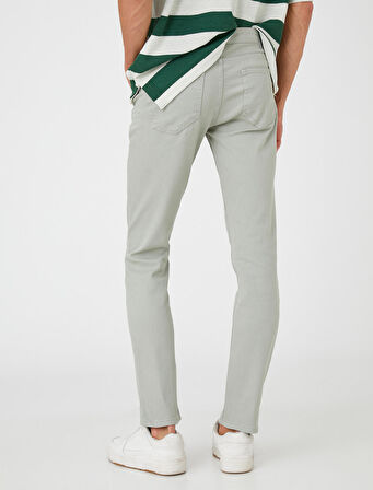 Basic Gabardin Pantolon 5 Cep Düğme Detaylı