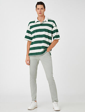 Basic Gabardin Pantolon 5 Cep Düğme Detaylı