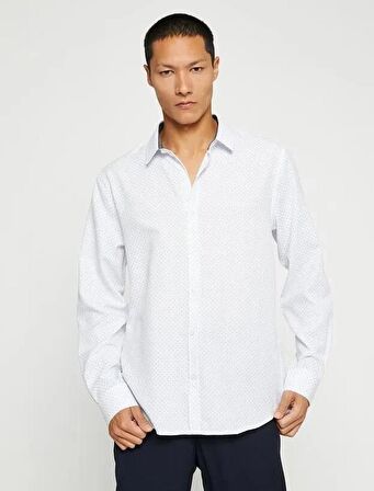 Koton Erkek Basic Gömlek Klasik Yaka Uzun Kollu Slim Fit