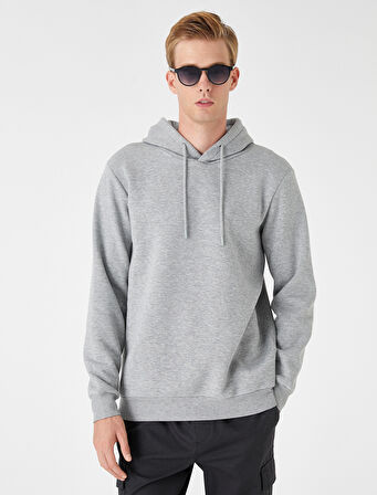 Basic Kapşonlu Sweatshirt
