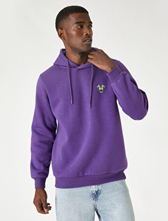 Hayvan Baskılı Sweatshirt Kapşonlu