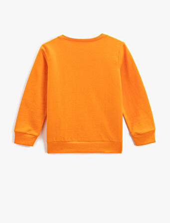 Kolej Sweatshirt Baskılı Uzun Kollu Bisiklet Yaka