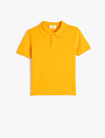 Basic Polo Yaka Tişört Kısa Kollu Düğme Detaylı