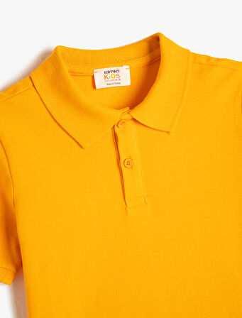 Basic Polo Yaka Tişört Kısa Kollu Düğme Detaylı