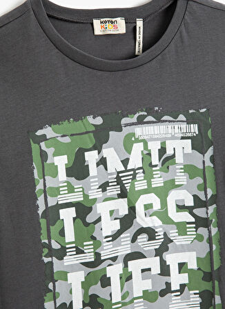 Koton Baskılı Antrasit Erkek Çocuk T-Shirt 3SKB10029TK
