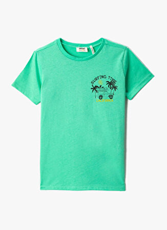 Koton Baskılı Yeşil Erkek Çocuk T-Shirt 3SKB10042TK