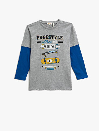 Baskılı Uzun Kollu Tişört 