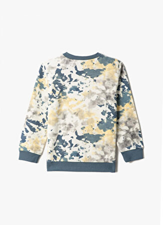 Koton Yeşil Erkek Çocuk Bisiklet Yaka Uzun Kollu Baskılı Sweatshirt 3SKB10122TK