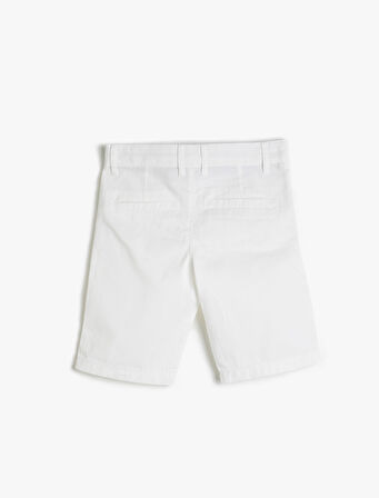 Chino Şort Pamuklu Basic Beli Ayarlanabilir Lastikli
