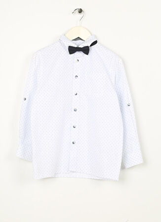 Koton Beyaz Erkek Çocuk Uzun Kollu Düz Gömlek 3SKB60015TW