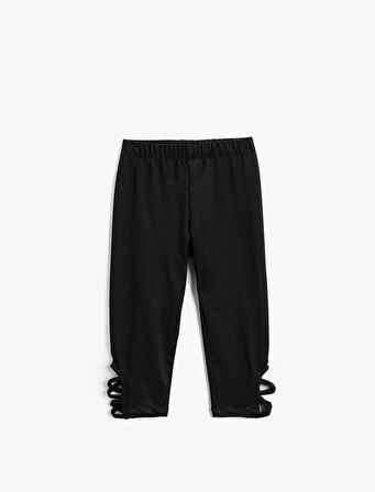 Pencere Detaylı Tayt Beli Lastikli