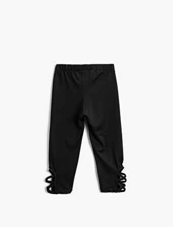 Pencere Detaylı Tayt Beli Lastikli