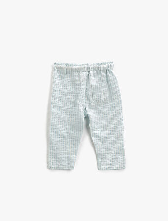 Pantolon Slim Fit Beli Bağlamalı Dokulu