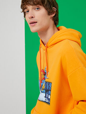 Superman Kapşonlu Oversize Sweatshirt Şardonlu Lisanslı Baskılı