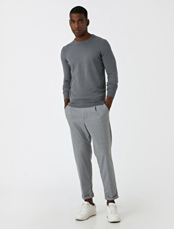 Basic Triko Kazak Bisiklet Yaka 