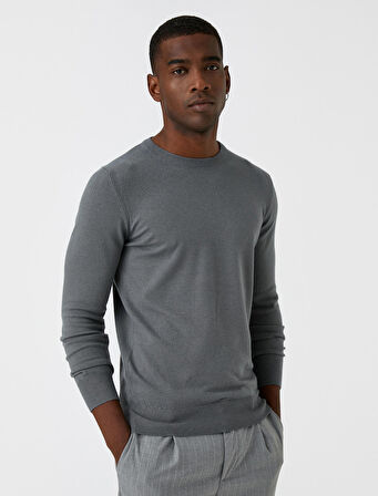 Basic Triko Kazak Bisiklet Yaka 