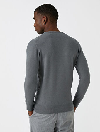 Basic Triko Kazak Bisiklet Yaka 