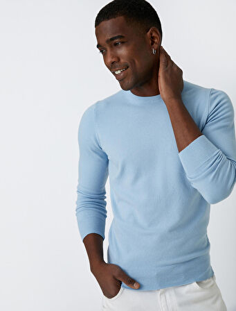 Basic Triko Kazak Bisiklet Yaka 