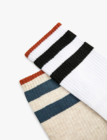 2'li Soket Çorap Seti Slogan Baskılı