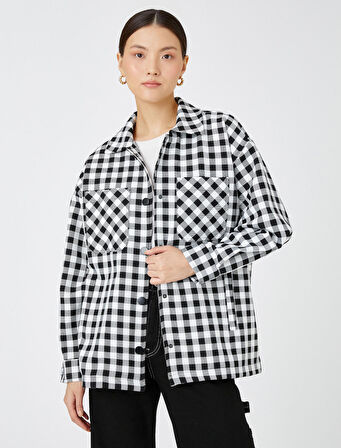 Oversize Gömlek Ceket Cepli Çıtçıtlı