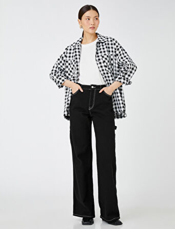 Oversize Gömlek Ceket Cepli Çıtçıtlı