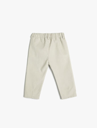 Pantolon Beli Bağlamalı Lastikli Cepli Pamuklu