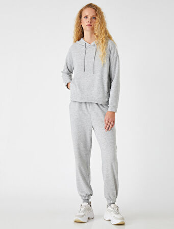 Kapüşonlu Sweatshirt Yandan Cepli