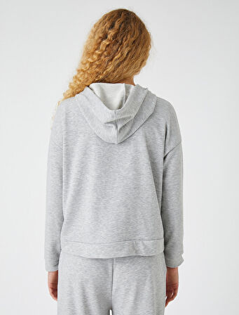 Kapüşonlu Sweatshirt Yandan Cepli