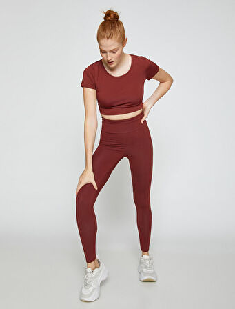 Yüksek Bel Yoga Taytı Modal Karışımlı İpeksi Dokulu