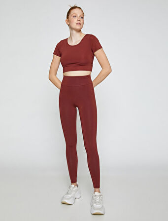 Yüksek Bel Yoga Taytı Modal Karışımlı İpeksi Dokulu