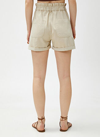 Koton Bağlamalı Bel Standart Bej Kadın Şort 3SAL40004MW