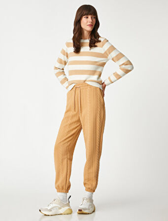 Jogger Eşofman Altı Desenli Beli Bağlamalı