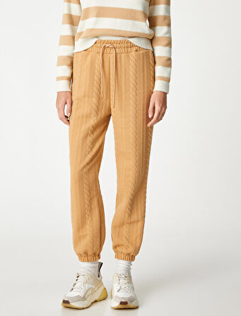 Jogger Eşofman Altı Desenli Beli Bağlamalı