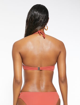 Push Up Bikini Üstü Boyundan Bağlamalı Dolgulu Drapeli