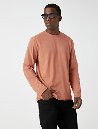 Basic Tişört Uzun Kollu Bisiklet Yaka