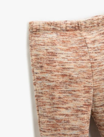 İspanyol Paça Örme Pantolon Tayt Yumuşak Dokulu Beli Lastikli