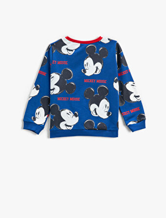 Mickey Mouse Baskılı Sweatshirt Lisanslı Kanguru Cepli Uzun Kollu 