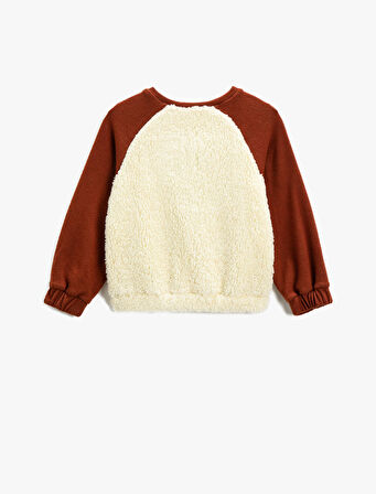 Peluş Triko Detaylı Sweat İşlemeli