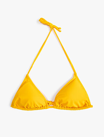 Üçgen Bikini Üstü Boyundan Bağlamalı Kaplı