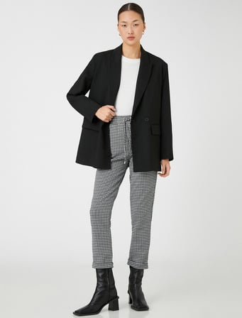 Beli Bağlamalı Pantolon Rahat Kesim Dar Paça
