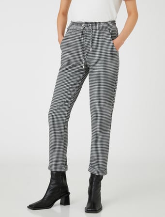Beli Bağlamalı Pantolon Rahat Kesim Dar Paça
