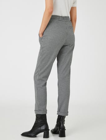 Beli Bağlamalı Pantolon Rahat Kesim Dar Paça